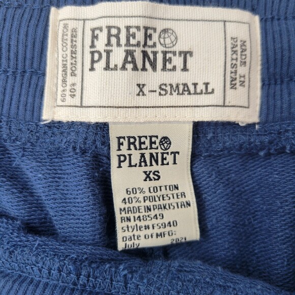 Free Planet Organic Knit Terry Shorts Evening Sea XS NWT - Picture 3 of 5
